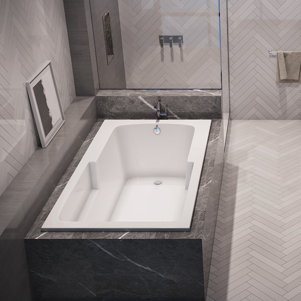 Malibu Home Coronado 72" x 42" Drop In/Undermount Soaking Bathtub Wayfair